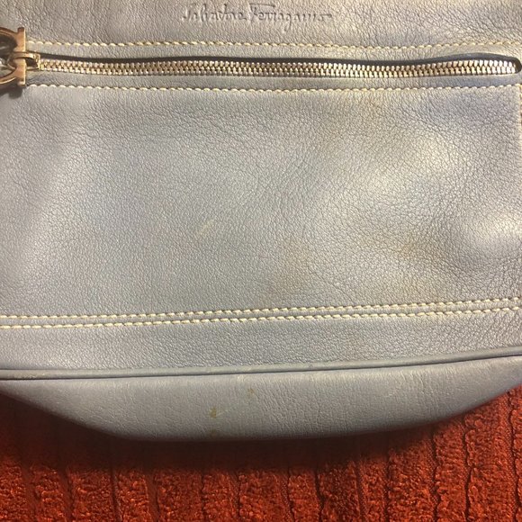 Salvatore Ferragamo Blue Zip Clutch - Picture 4 of 13